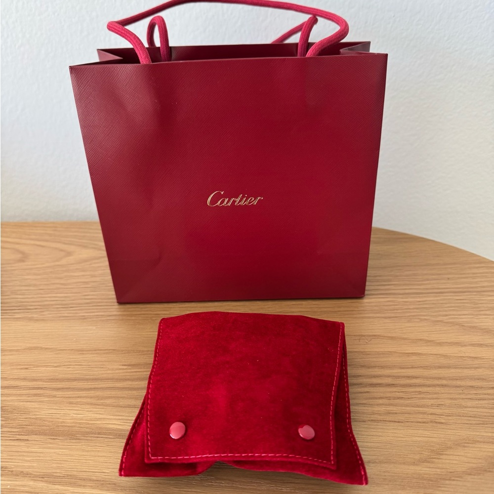 Cartier Deep Red Bag and Velvet Pouch